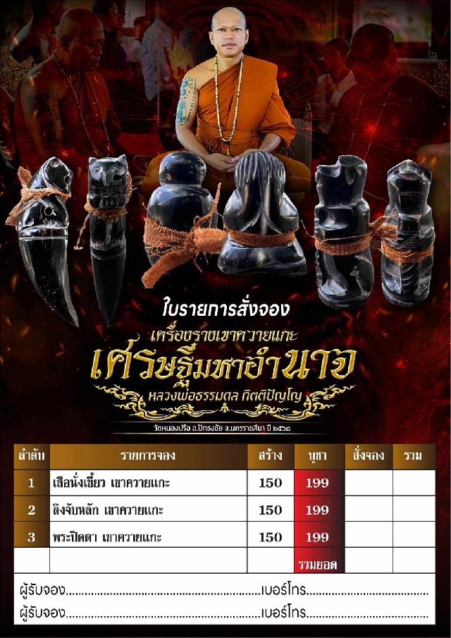รุ่น เศรษฐีมหาอำนาจ   หลวงพ่อธรรมดล กิตติปัญโญ  วัดหนองปรือ อ.ปักธงชัย จ.นครราชสีมา เปิดจองครับ