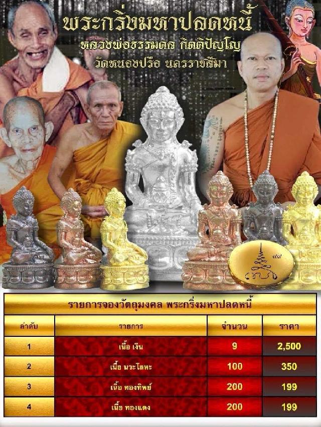 เปิดจองแล้ว! พระกริ่งมหาปลดหนี้ เปิดจองครับ