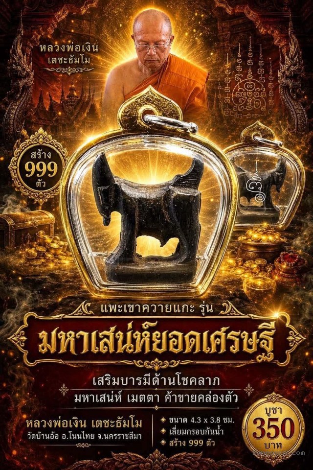 หลวงพ่อเงิน เตชะธัมโม วัดบ้านอ้อ อ.โนนไทย จ.นครราชสีมา จองครับ