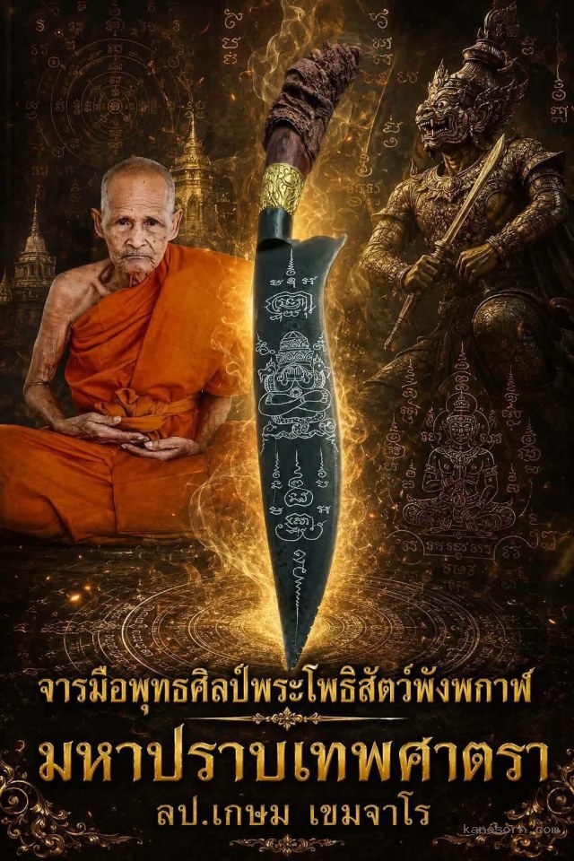 มีดหมอมหาปราบเทพศาตรา จารอักขระ พุทธศิลป์ องค์ท้าวพังพกาฬผู้พังทลายความมืดมิด เปิดจองครับ