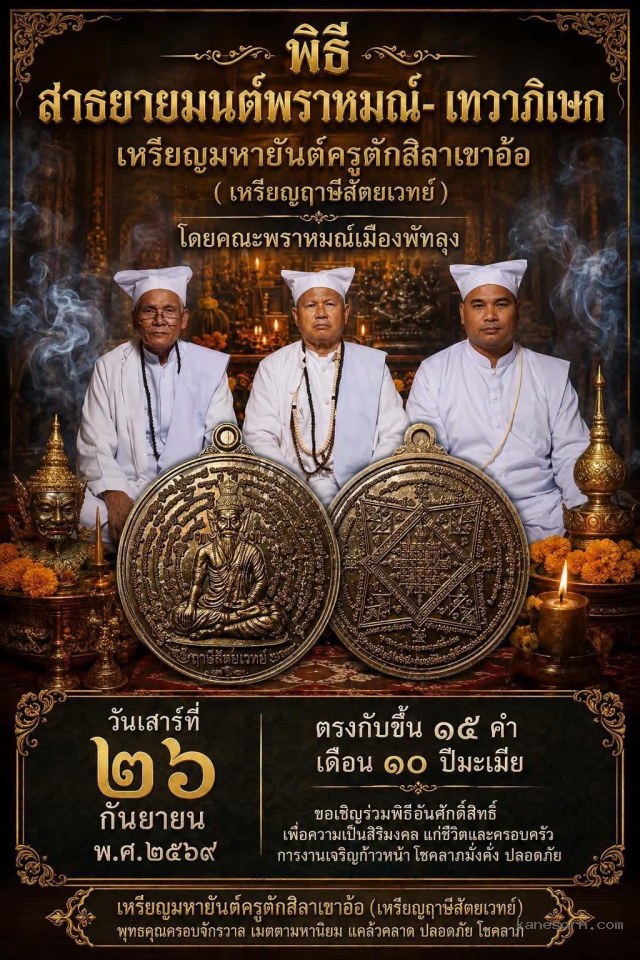 เปิดจองเหรียญมหายันต์ครูตักสิลาเขาอ้อ(เหรียญฤาษีสัตยเวทย์) จองครับ
