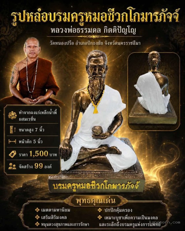หลวงพ่อธรรมดล กิตติปัญโญ วัดหนองปรือ อำเภอปักธงชัย จังหวัดนครราชสีมา เปิดจองครับ.