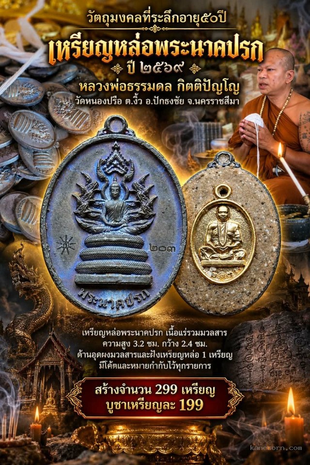 หลวงพ่อธรรมดล กิตติปัญโญ วัดหนองปรือ ต.งิ้ว อ.ปักธงชัย จ.นครราชสีมา จองครับ.