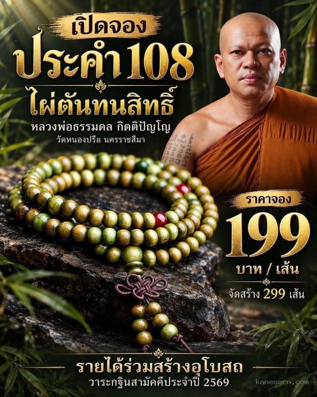 หลวงพ่อธรรมดล กิตติปัญโญ วัดหนองปรือ นครราชสีมา เปิดจองครับ.