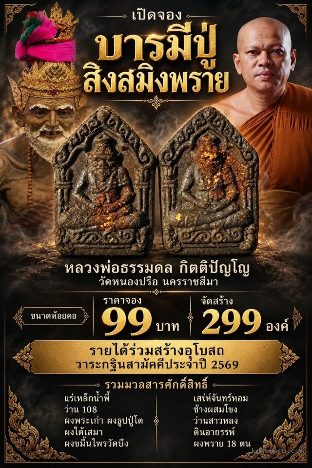 หลวงพ่อธรรมดล กิตติปัญโญ วัดหนองปรือ จ.นครราชสีมา.จองครับ