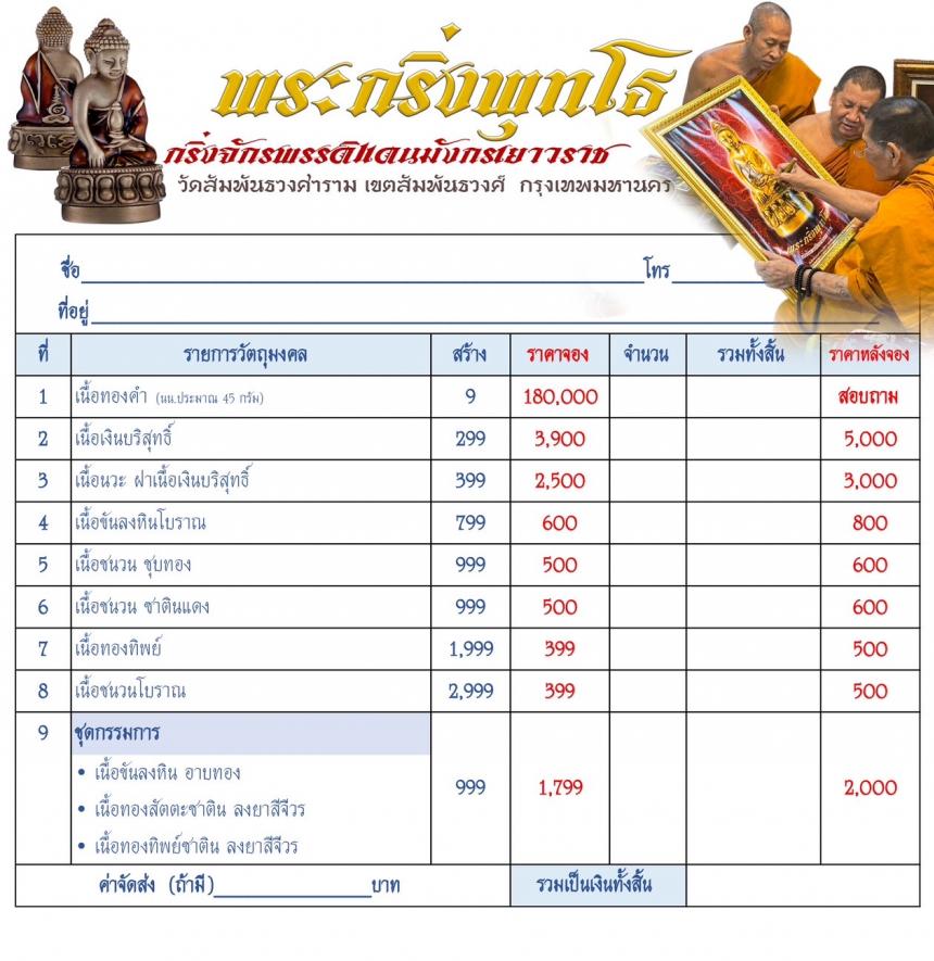 เปิดให้ราคาจองบูชา 29-31 สิงหาคมแค่3วัน เปิดจองครับ