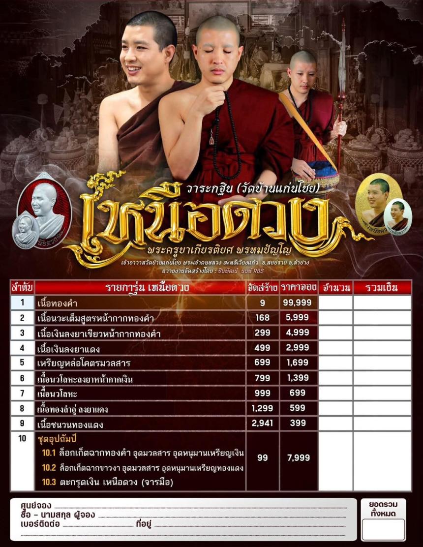 เปิดจองอย่างเป็นทางการ วันที่ 2 พฤศจิกายนนี้! 🙏✨ เหรียญ “เหนือดวง” วาระกุศลแห่งบุญใหญ่ เปิดจองครับ