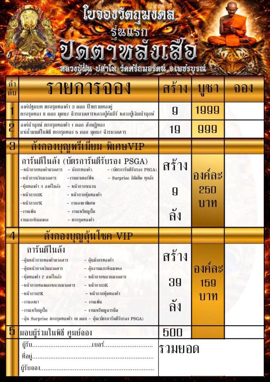 พระปิดตาหลังเสือ รุ่นแรก เปิดจองครับ หลวงปู่ฝั้น ปสาโท จังหวัดเพชรบูรณ์ เปิดจองครับ