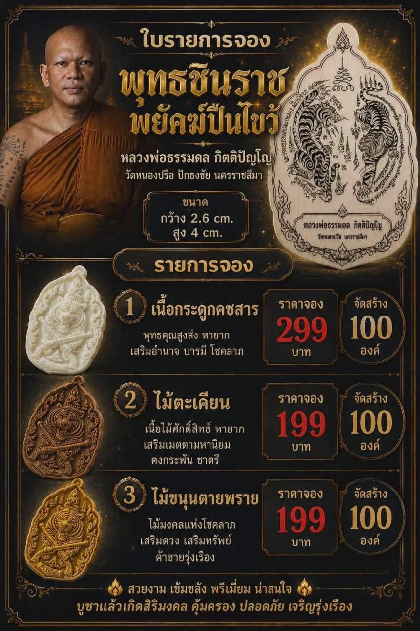 หลวงพ่อธรรมดล กิตติปัญโญ วัดหนองปรือ ปักธงชัย นครราชสีมา เปิดจองครับ