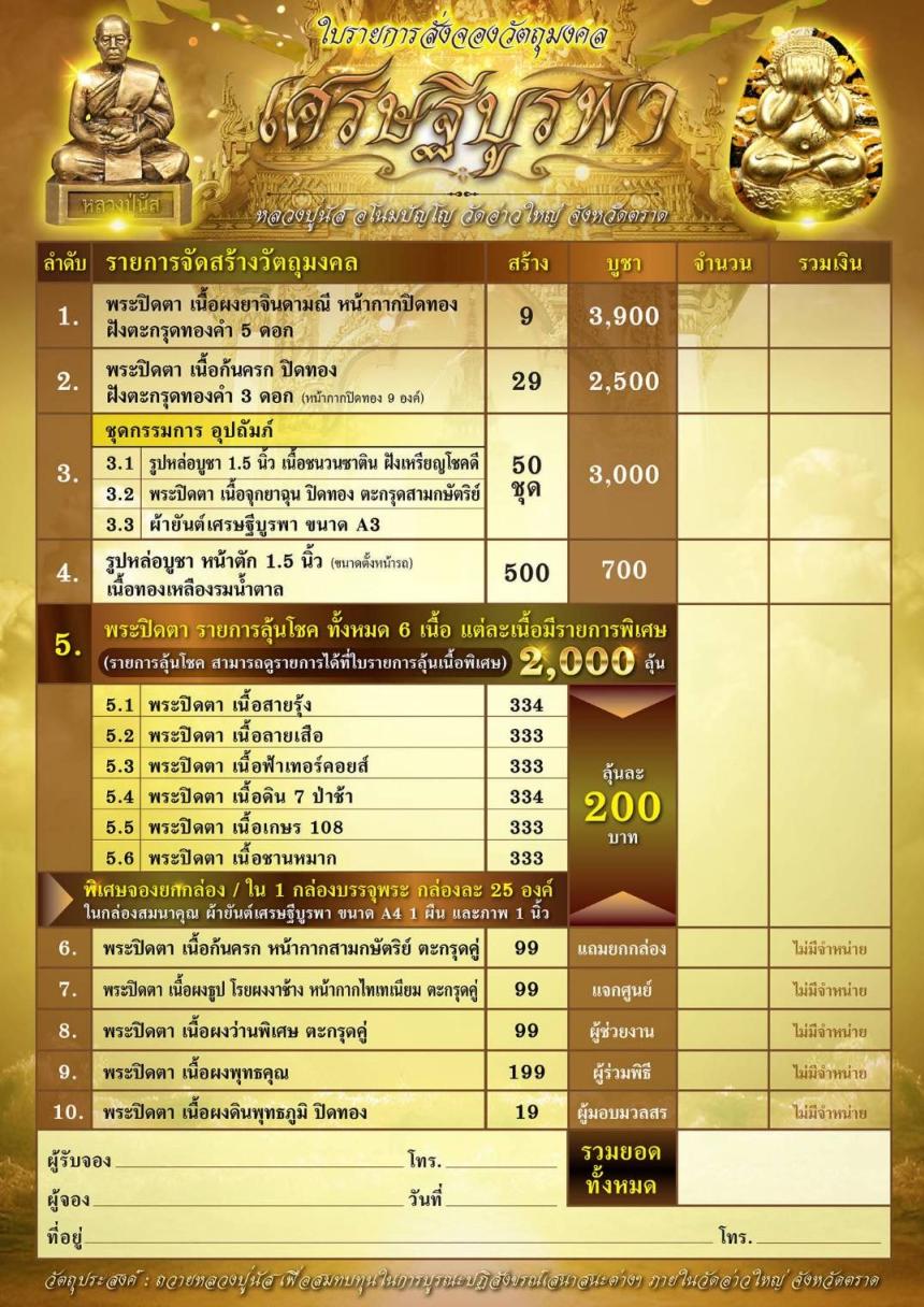 บารมีหลวงปู่นัสวัด #อ่าวใหญ่ เปิดจองครับ