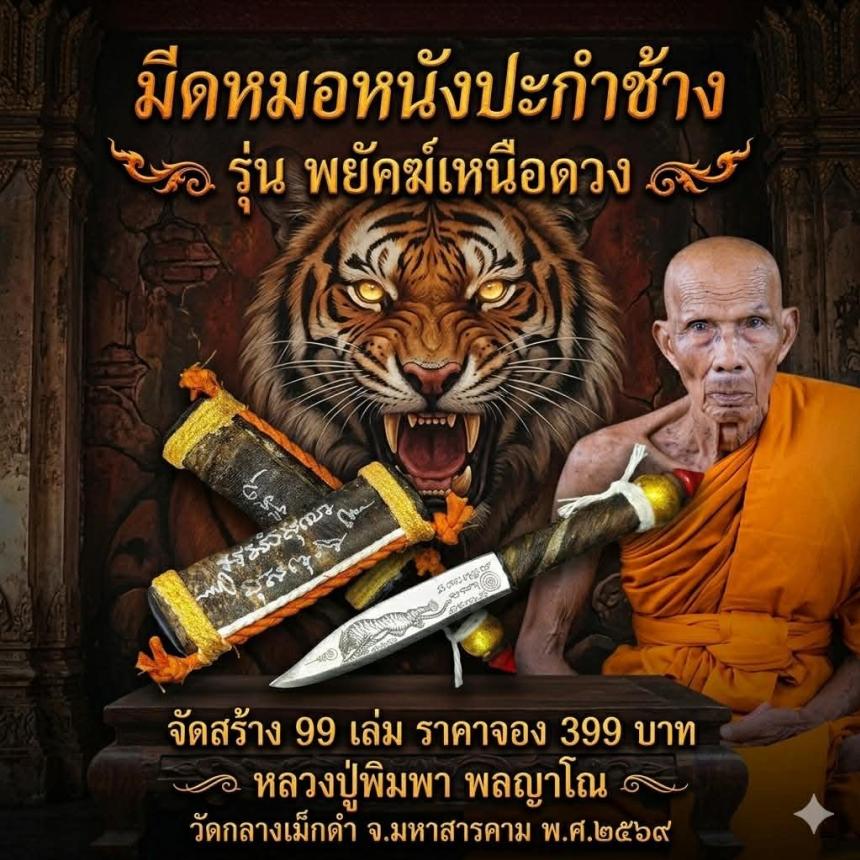 รุ่น พยัคฆ์เหนือดวง  หลวงปู่พิมพา พลญาโณ วัดกลางเม็กดำ  จ. มหาสารคาม   