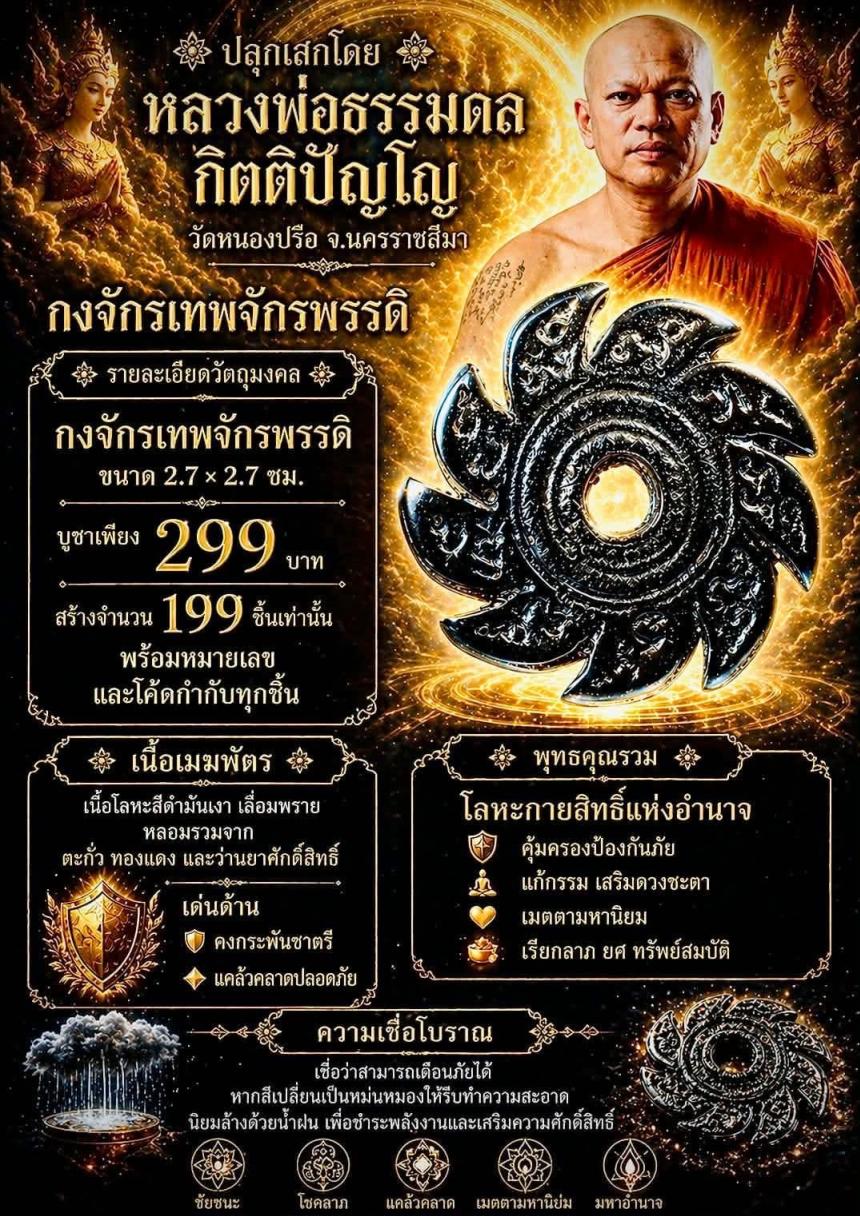 หลวงพ่อธรรมดล วัดหนองปรือ นครราชสีมา เปิดจองครับ