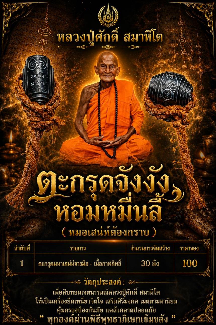 เปิดงานจองครับ หลวงปู่ศักดิ์สหธรรมมิกหลวงปู่ญาท่านเสาร์วัดเทพจังหวัดหนองคาย