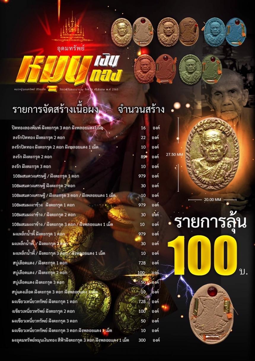 หลวงปู่อุดมทรัพย์ สิริคุตโต ศิษย์เอกหลวงปู่หมุน  เปิดจองครับ