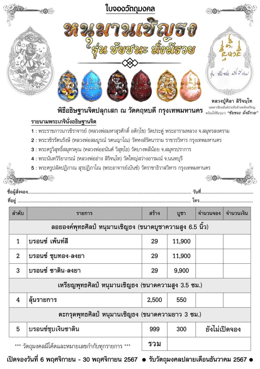 หลวงปู่ศิลา สิริจนฺโท เมตตาเขียนยันต์ประทับด้านหลังเหรียญ  เปิดจองครับ