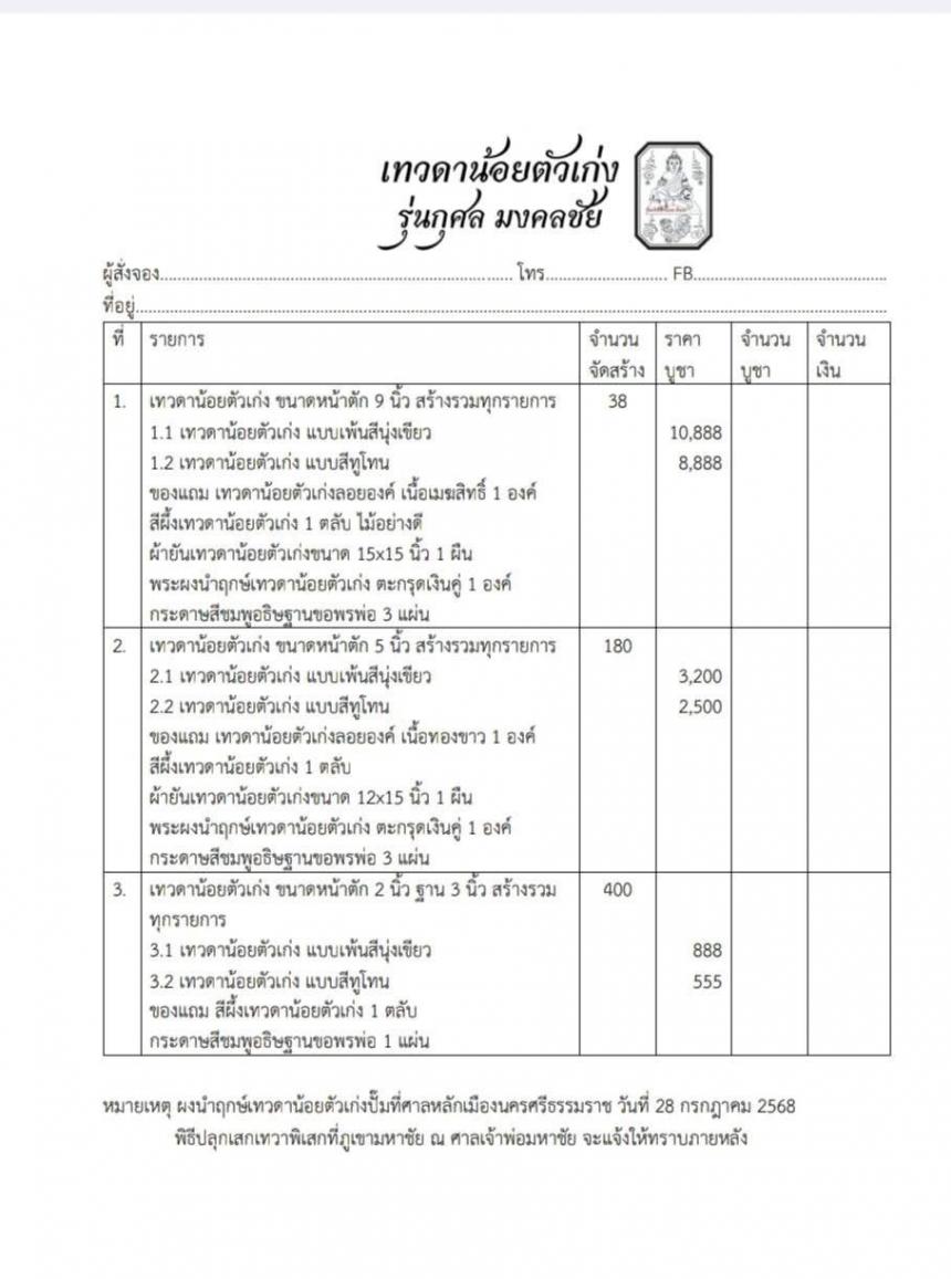 เปิดJoง... เทวดาน้อยตัวเก่ง รุ่นกุศล มงคลชีวิต เปิดจองครับ