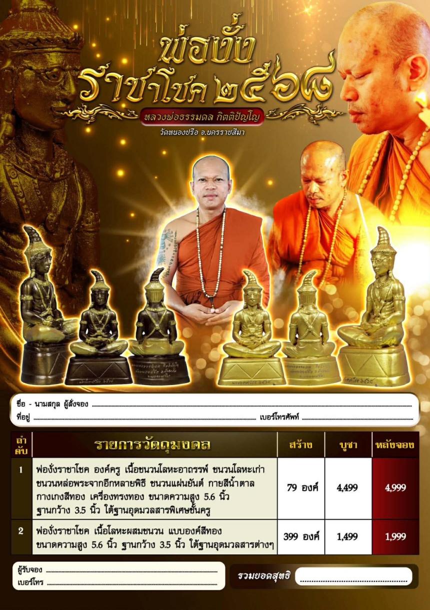 หลวงพ่อธรรมดล กิตติปัญโญ  วัดหนองปรือ จ.นครราชสีมา  เปิดจองครับ