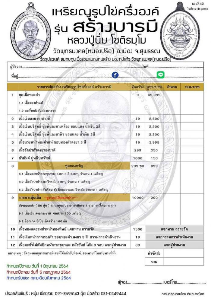 หลวงปู่นิ่ม ฌชติธมฺโม วัดพุทธมงคล จ.สุพรรณบุรี 👉เปิดจองครับ‼️