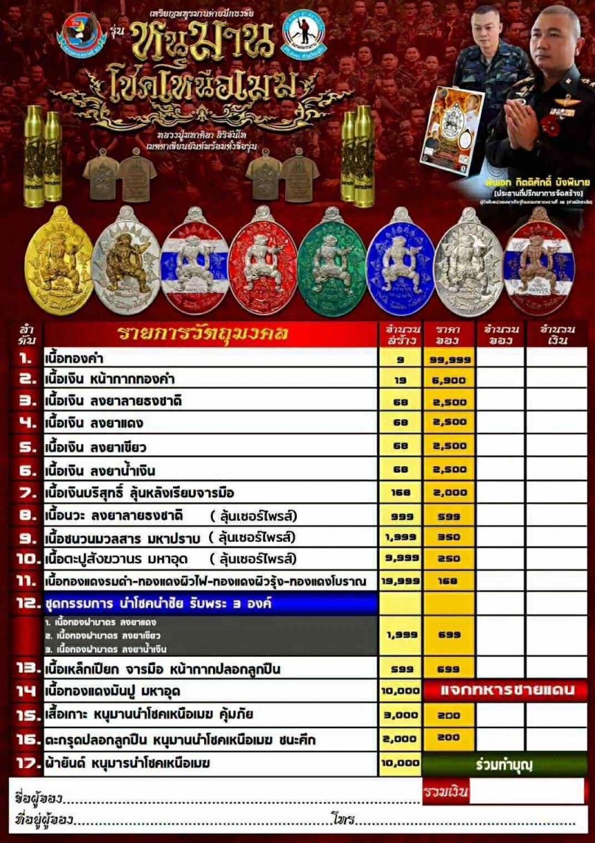 เหรียญพหูรมานค่ายปักธงชัย🐵 🔥 รุ่น โชคเหนือเมฆ เปิดจองครับ