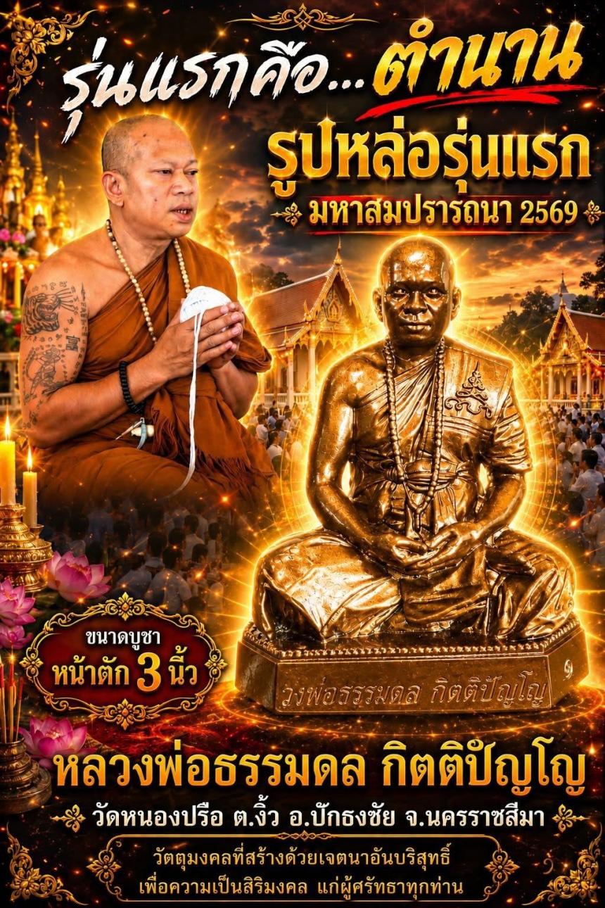 หลวงพ่อธรรมดล กิตติปัญโญ วัดหนองปรือ ต.งิ้ว อ.ปักธงชัย จ.นครราชสีมา  เปิดจองครับ