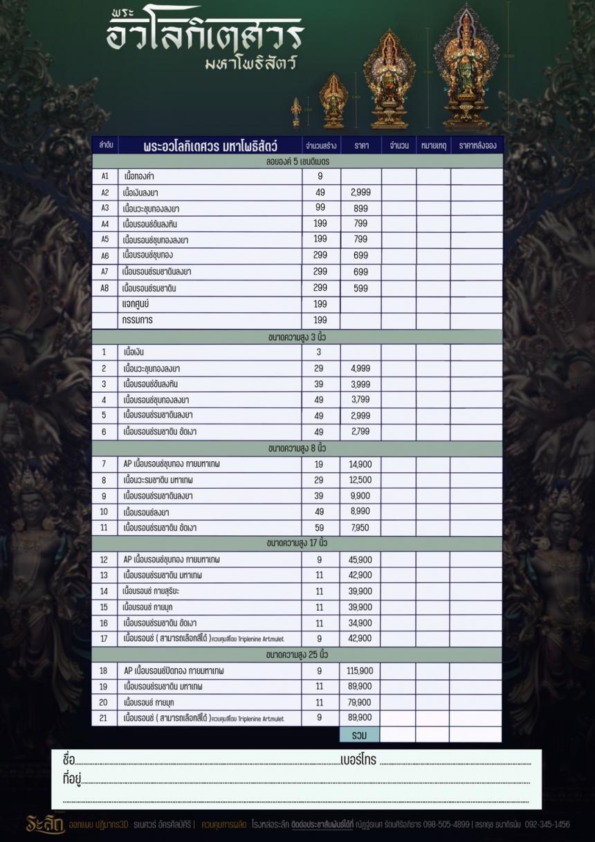 พระอวโลกิเตศวร_มหาโพธิสัตว์ เปิดจองครับ
