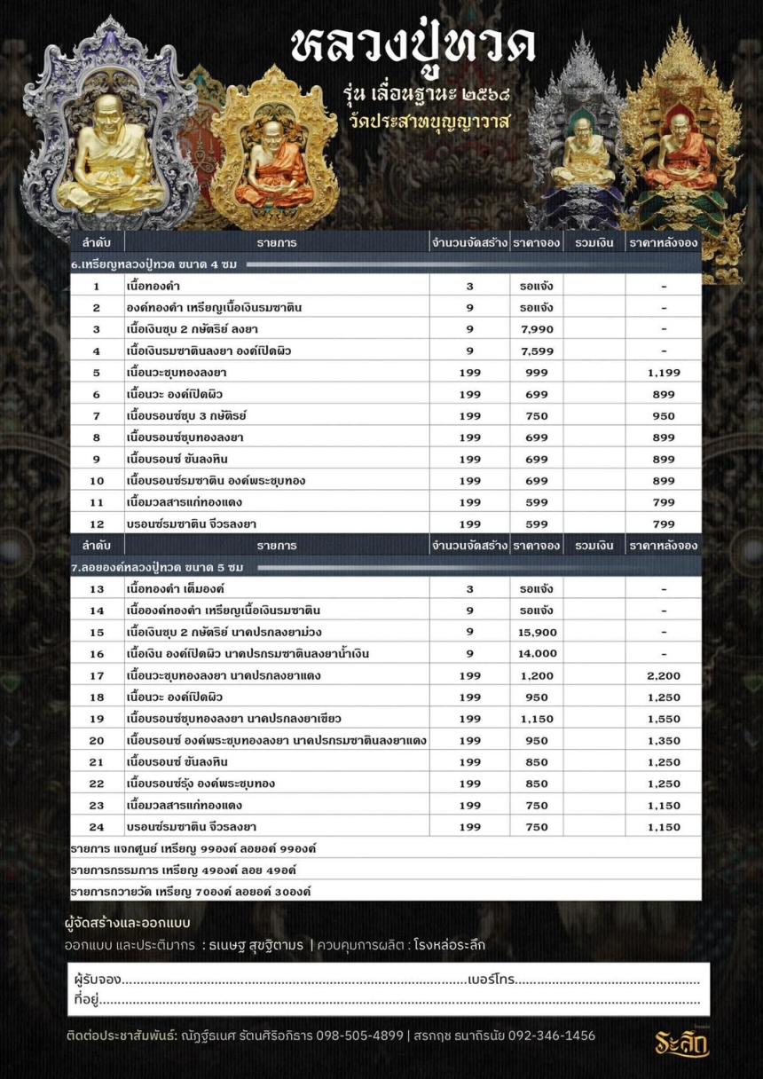 เปิดจองจอง        หลวงปู่ทวด  รุ่น เลื่อนฐานะ 2568  วัดประสาทบุญญาวาส เปิดจองครับ