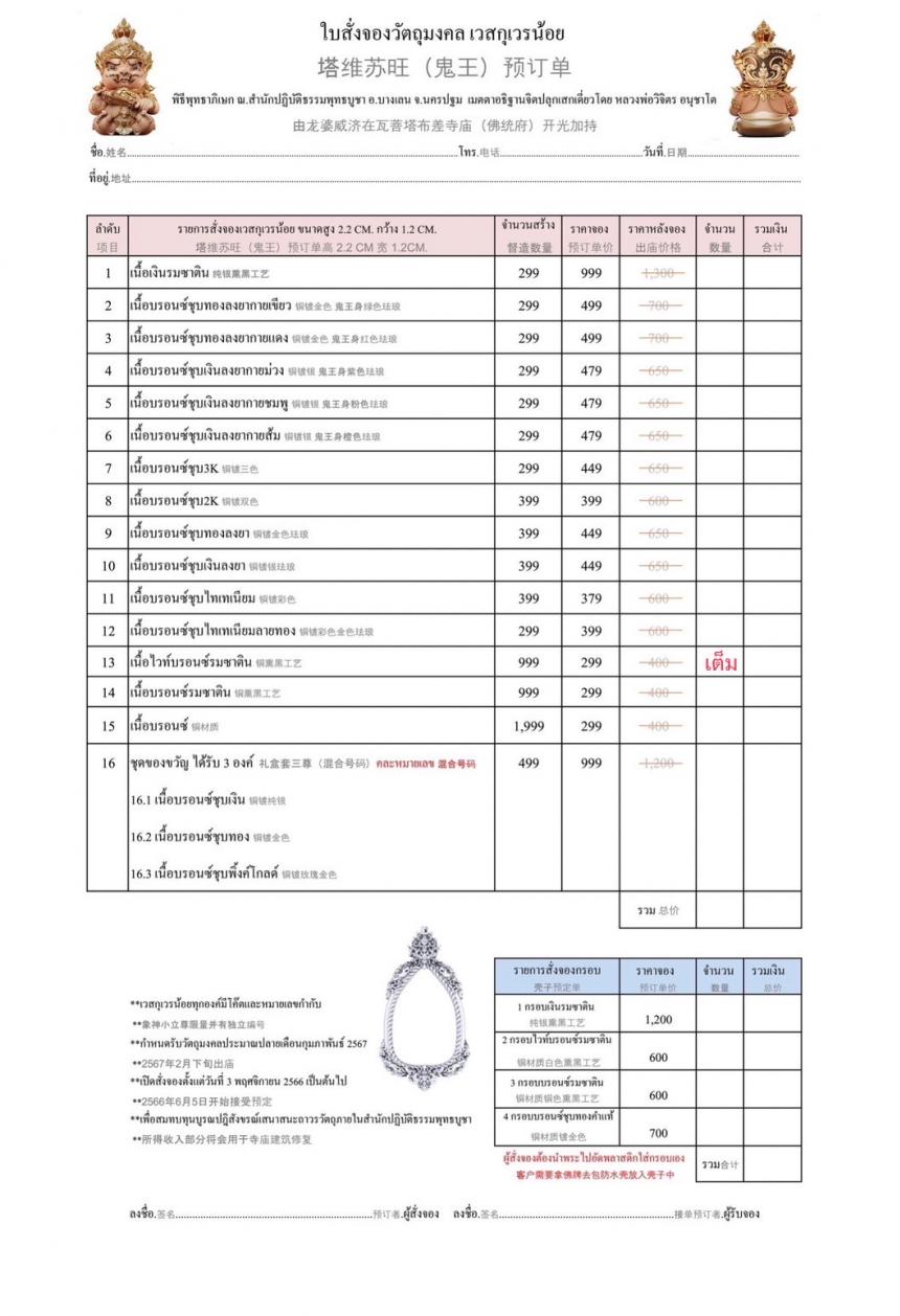 เปิดสั่งจอง  รายละเอียดการสั่งจองผลงาน “เวสกุเวรน้อย เปิดจองครับ