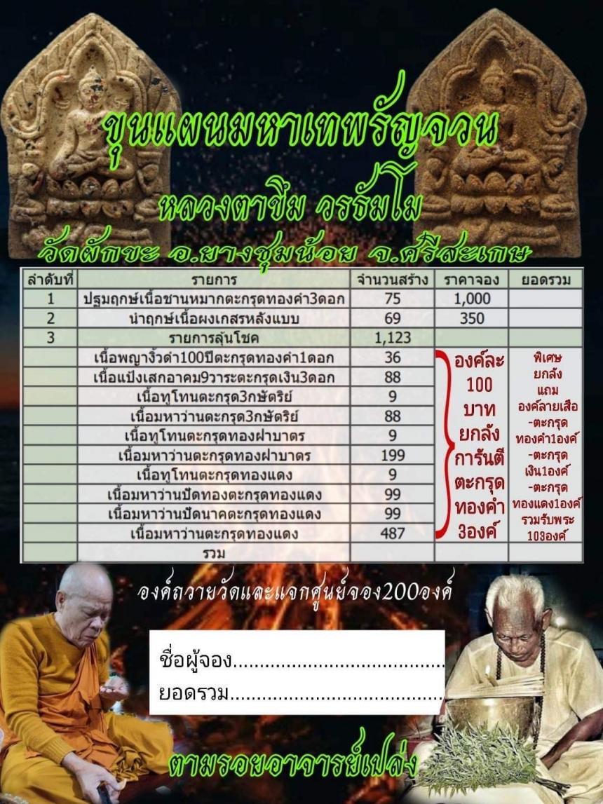 หลวงตาขึม วรธัมโม วัดผักขะ จ.ศรีสะเกษ เปิดจอง