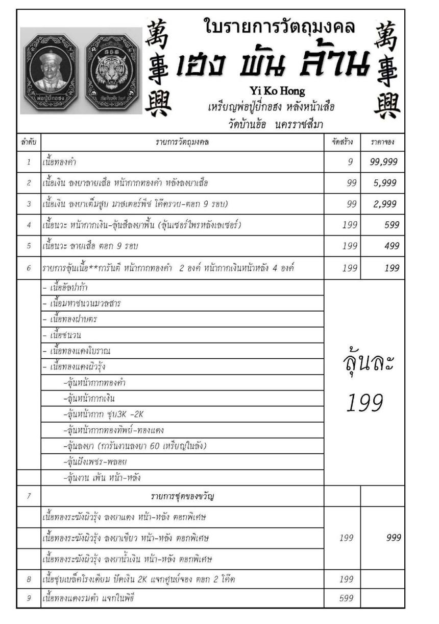 หลวงพ่อเงิน เตชะธัมโม วัดบ้านอ้อ เปิดจองครับ