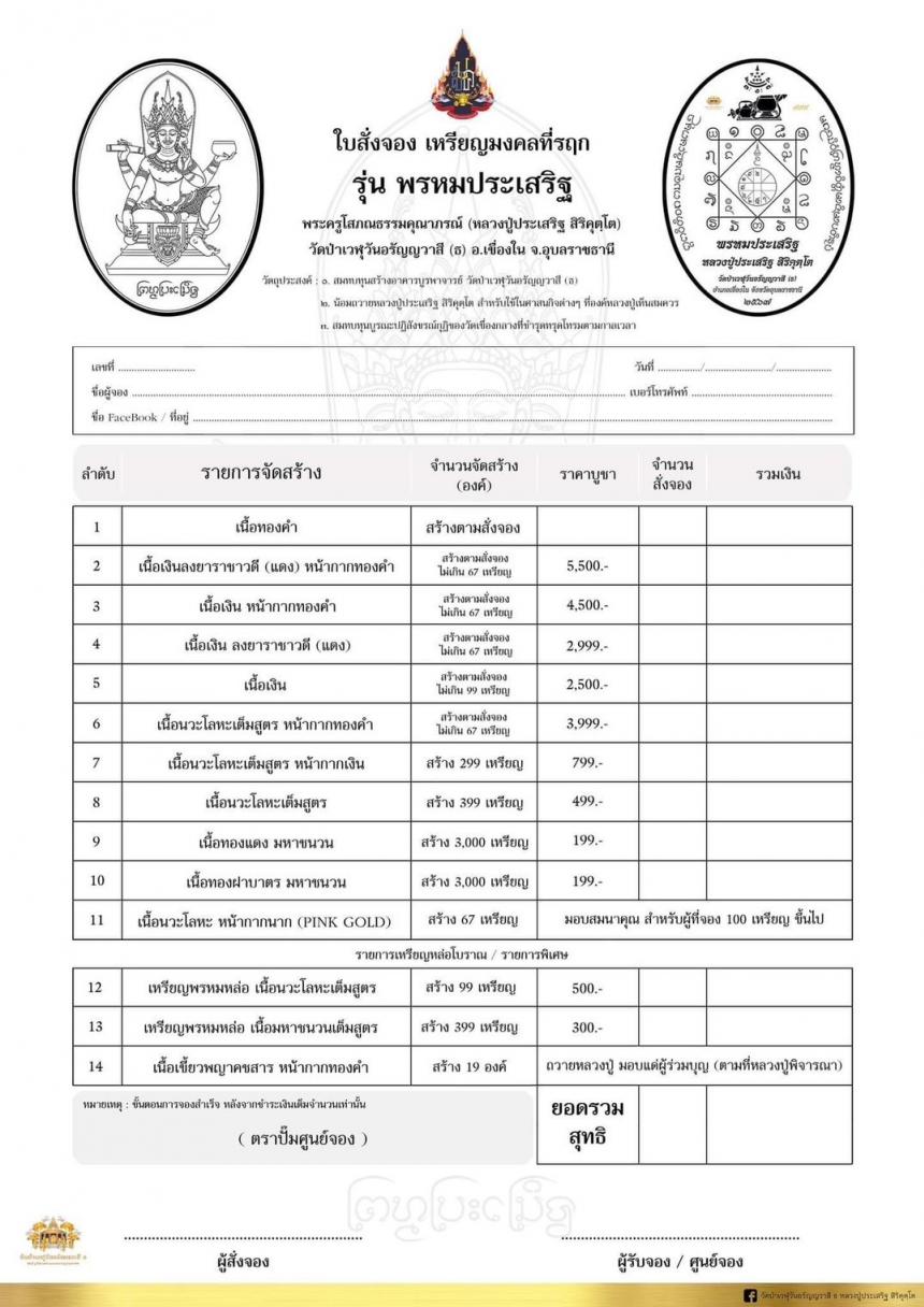 หลวงปู่ประเสริฐ สิริคุตโต วัดป่าเวฬุวันอรัญญวาสี (ธ) อุบลราชธานี เปิดจองครับ