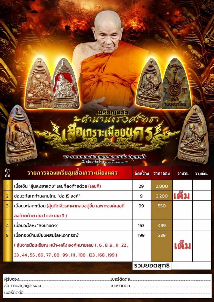 เหรียญหล่อ "เสื้อเกราะเมืองนคร" เฉพาะเนื้อเงินจัดสร้างน้อยมาก เปิดจองครับ